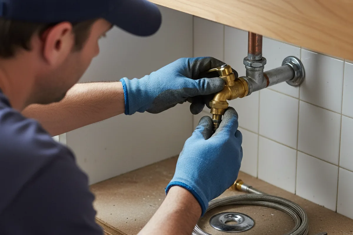 Shutoff valve and fitting work during Emergency Plumbing in Opp